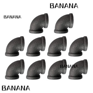 Banana1 ข้อต่อท่อเหล็ก 1/2 นิ้ว 15 องศา สีดํา สไตล์วินเทจ DIY 10 ชิ้น