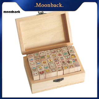 &lt;moonback&gt; แม่พิมพ์ไม้ พิมพ์ลายการ์ตูน ขนาดเล็ก สําหรับตกแต่งสมุดภาพ DIY 40 ชิ้น ต่อชุด