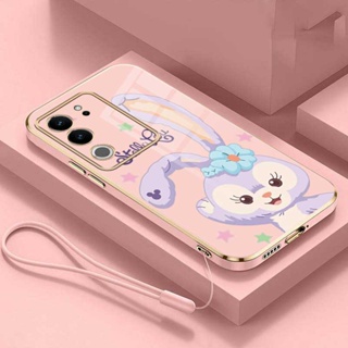 เคสโทรศัพท์มือถือ ซิลิโคน เคลือบเงา ทรงสี่เหลี่ยม ลายการ์ตูน Stellalou สําหรับ VIVO V29 5G V29E V29 Pro