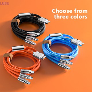 Lubu ใหม่ สายชาร์จโทรศัพท์มือถือ 120W 3 In 1 Type-c 6A ชาร์จเร็วมาก คุณภาพสูง สําหรับโทรศัพท์มือถือ