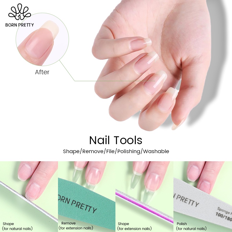 Born PRETTY ชุดตะไบขัดเล็บ 100 180 240 320 ช่อง แบบใช้แล้วทิ้ง 1 ชิ้น - รูปที่ 2