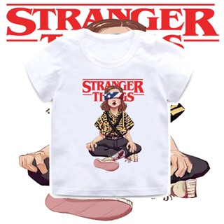 2021 ใหม่เสื้อยืดลําลองสําหรับเด็กผู้ชายผู้หญิงแขนสั้นคอกลมพิมพ์ลาย Stranger Things Season 3 Eleven_01