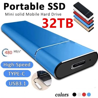 ฮาร์ดดิสก์ SSD 32TB แบบพกพา ความเร็วสูง SSD Mini USB3.1 External Solid State Drives สําหรับแล็ปท็อป