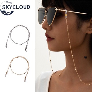 Skycloud สีทอง สีเงิน ลูกปัดเล็ก ๆ น้อย ๆ โซ่แว่นตา สําหรับผู้หญิง ผู้ชาย มีสไตล์ สร้อยคอ หน้ากากอนามัย สายคล้อง ป้องกันหาย แว่นตากันแดด รีเทนเนอร์