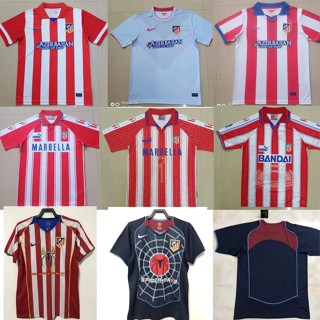 เสื้อกีฬาแขนสั้น ลายทีมชาติฟุตบอล Atletico Madrid 04-05 1415 ชุดเหย้า สไตล์เรโทร