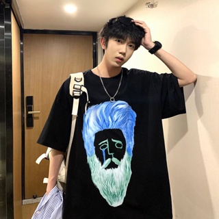 Street Wear Harajuku Style High Personality Character Graffiti Loose Short-Sleeved T-Shirt Men Women Trendy Hip-Hop_02