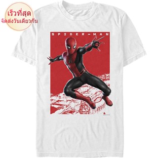 เสื้อยืดแขนสั้นเสื้อ ยืด ราคา ส่ง Mens Marvel Spider-Man: Far From Home Sightseeing T-Shirt - White - X Large men เสื้อ