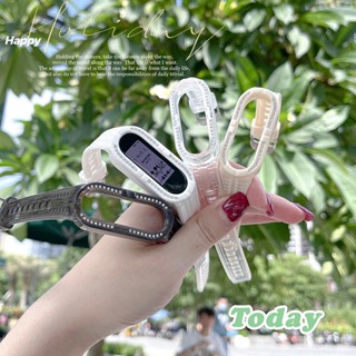 สายนาฬิกาข้อมือซิลิโคนหรูหราสําหรับ Xiaomi Mi Band6 5 4 3 Wristband6 Band5 Bend 6 5 สําหรับ Xiomi Mi5 Mi6