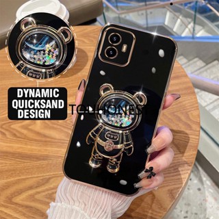 เคส Realme C55 Case Silicone Liquid Quicksand Astronaut Bracket Stand Soft Cover Phone Cases เคสซิลิโคน ของเหลว ทรายดูด นักบินอวกาศ ขาตั้ง เคสโทรศัพท์ แบบนุ่ม