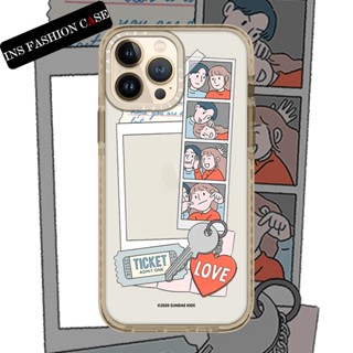 Casetify X SUNDAE KIDS TICKET Love Beige เคสโทรศัพท์มือถือนิ่ม แบบใส กันกระแทก สีเบจ สําหรับ iPhone 14 13 12 11 Pro MAX IX XS MAX XR 6 6s 7 8 Plus