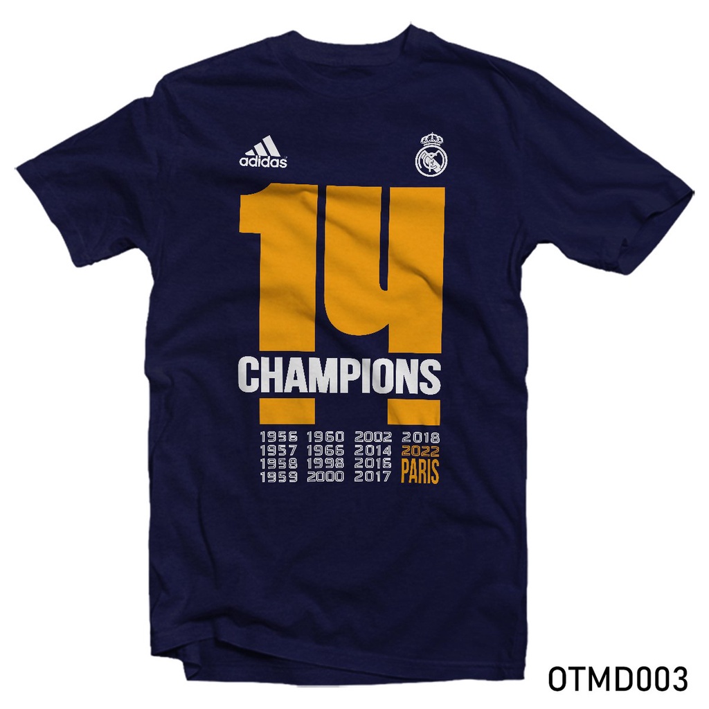 WGเสื้อยืด พิมพ์ลายฟุตบอล Real Madrid UCL Champions A Por La 14 Champions League UEFA XS - 6XL S-3XL