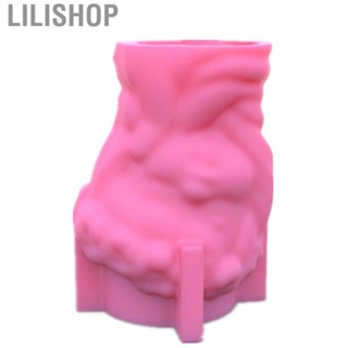 Lilishop Small Silicone Flower Pot Mold  Pen Holder Small Succulent Pot Silicone Mold Pink Flexible Reusable  for Decoration