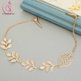 Jewelry Head Chain Hollow Leaf Hairband Gold Color Hair Chain