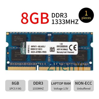 หน่วยความจําแล็ปท็อป 8GB DDR3 1333MHz PC3-10600S KVR1333D3S9/8G CL9 SODIMM