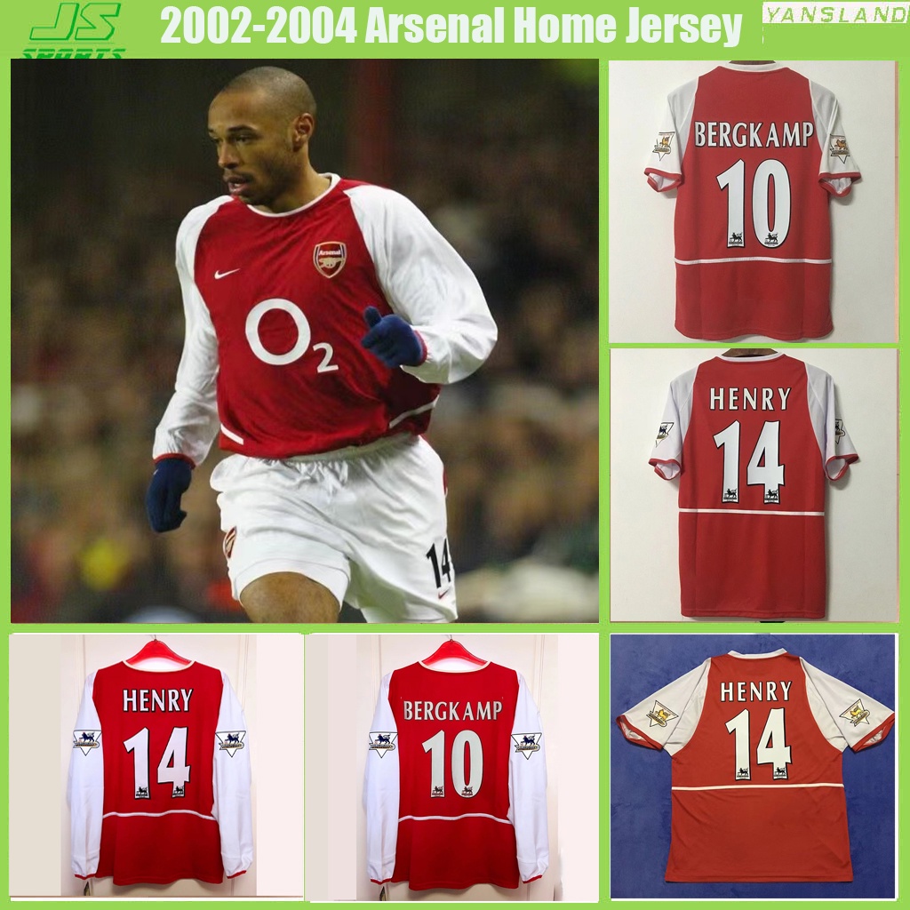 2002/2003/2004 Arsenal เสื้อแขนสั้น และแขนยาว ลาย BERGKAMP HENRY 0204