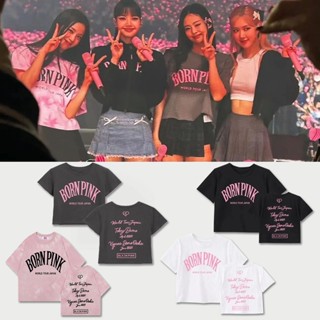 Blackpink เสื้อยืดลําลอง ผ้าฝ้าย แขนสั้น คอกลม ทรงหลวม พิมพ์ลาย BLACKPINK Tour Tokyo Dome 2023 แฟชั่นคู่รัก สไตล์เกาหลี พลัสไซซ์ สําหรับผู้หญิง