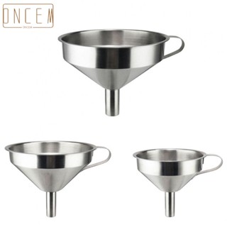 【ONCEMOREAGAIN】Funnel Decanting 11/13/15cm Handle Home Jam Oil Pouring Silver Cooking