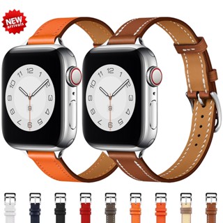 สายนาฬิกาข้อมือหนัง แบบบาง สําหรับ Apple Watch 49 มม. 45 มม. 44 มม. 42 มม. 41 38 40 มม. IWatch Series Ultra 8 7 6 SE 5 4 3 2 1