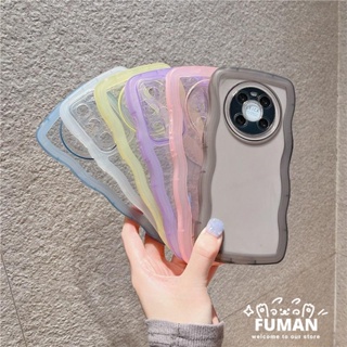 เคสโทรศัพท์มือถือแบบนิ่ม TPU ใส ลายคลื่น สีพื้น เรียบง่าย สร้างสรรค์ สําหรับ Reno 6 5 Pro Plus Reno 4 Pro 5G