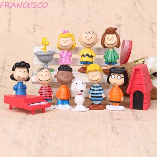 Francesco ตุ๊กตาฟิกเกอร์ Snoopy Dolls Pvc สําหรับตกแต่งเค้ก Snoopi