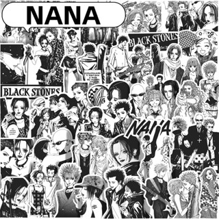 ❉ Nana . สติกเกอร์คลาสสิก สีดํา และสีขาว ❉ สติกเกอร์ ลายการ์ตูนเด็กผู้หญิง Ai Yazawa กันน้ํา สําหรับตกแต่ง DIY 65 ชิ้น ต่อชุด