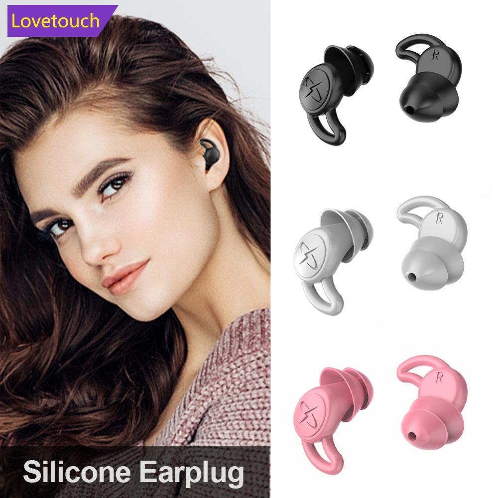 LOVETOUCH 1 คู่ซิลิโคนว่ายน้ํากันน้ํา Sleeping Ear Plugs ฉนวนกันเสียงป้องกันหู Anti-Noise สําหรับเดิ