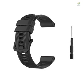 Enew) สายนาฬิกาข้อมือซิลิโคน 22 มม. พร้อมไขควง สีดํา แบบเปลี่ยน สําหรับ GARMIN Forerunner 745