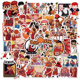 Erhk&gt; ใหม่ สติกเกอร์ Slam Dunk DIY สําหรับติดตกแต่งตู้เย็น แล็ปท็อป กระเป๋าเดินทาง สเก็ตบอร์ด 50 ชิ้น