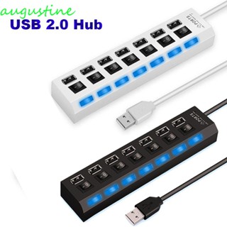 AUGUSTINE PC Laptop USB Hub Multi Adapter Splitter With ON/OFF Switch High Speed Desktop 4 Port USB 2.0 Expansion Extender/Multicolor