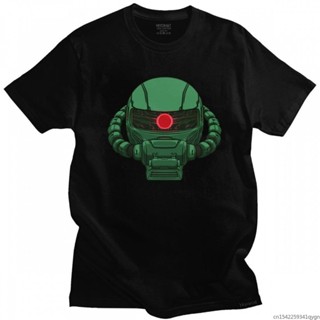 【hot sale】เสื้อยืดผ้าฝ้ายพิมพ์ลาย Mecha Anime Zaku Head สําหรับผู้ชาย