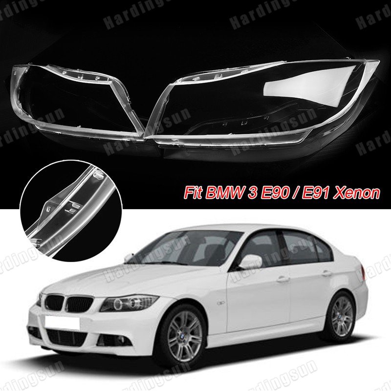 2 ชิ้นเลนส์ไฟหน้าพลาสติกสําหรับ Bmw 3 E90 ซีดาน/E91 2005-2012 Touring เท่านั้น