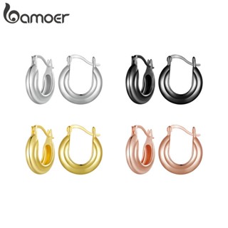 Bamoer ต่างหูแฟชั่น เรียบง่าย 4 สี สําหรับผู้หญิง YIE237