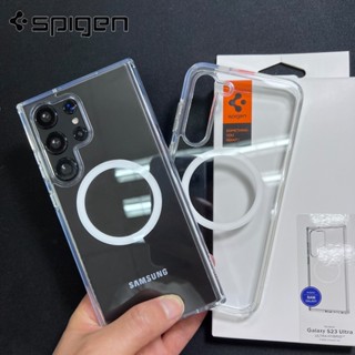 SPIGEN เคสโทรศัพท์มือถือ แบบแม่เหล็กคริสตัลใส กันกระแทก สําหรับ Samsung S23 Ultra 5G S23 Plus Galaxy S23