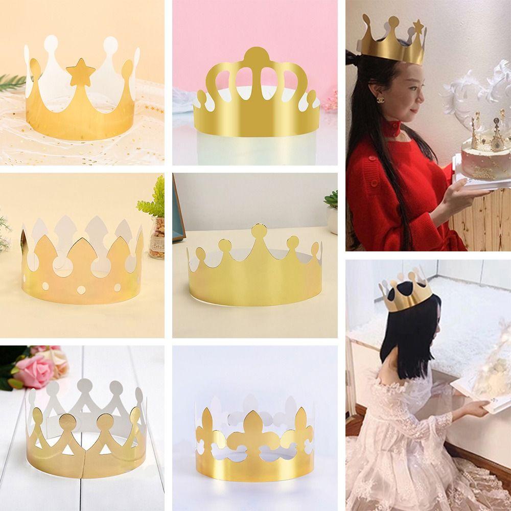 Moment มงกุฎกระดาษ เครื่องประดับหมวก บรรยากาศเด็ก ผู้ใหญ่ ฉลองงานแต่งงาน ตกแต่งเจ้าชาย หมวกเจ้าหญิง 10 ชิ้น
