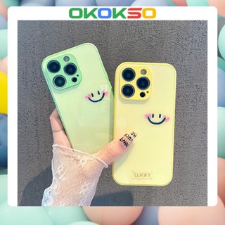 เคสโทรศัพท์มือถือกระจก แบบนิ่ม ลายการ์ตูนหน้ายิ้ม กันกระแทก สําหรับ OPPO Reno9 Reno8 Reno7pro reno6 5 R17