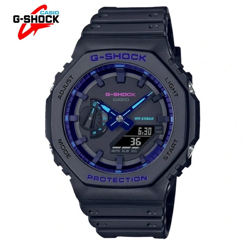 GA-2100 Sports Watch GA-2100VB-1A VIRTUAL BLUE อุปกรณ์เสริมสายนาฬิกา W179