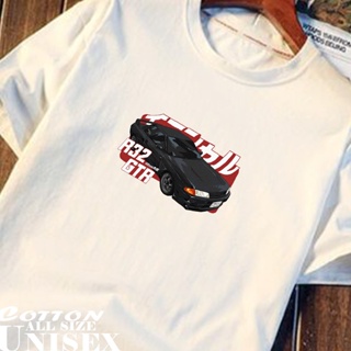 【เสื้อยืดใหม่】Sports car series Initial D GTR T-shirt cotton Unisex Asian size