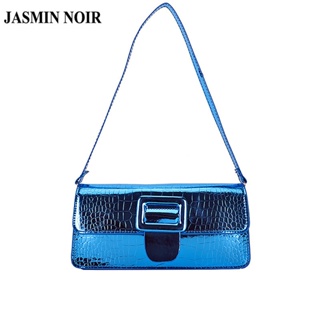 Jasmin NOIR สิทธิบัตร หนังจระเข้ ลายหนังจระเข้ กระเป๋าสะพายไหล่ผู้หญิง กระเป๋าถือ โซ่ กระเป๋าสะพายข้าง ขนาดเล็ก