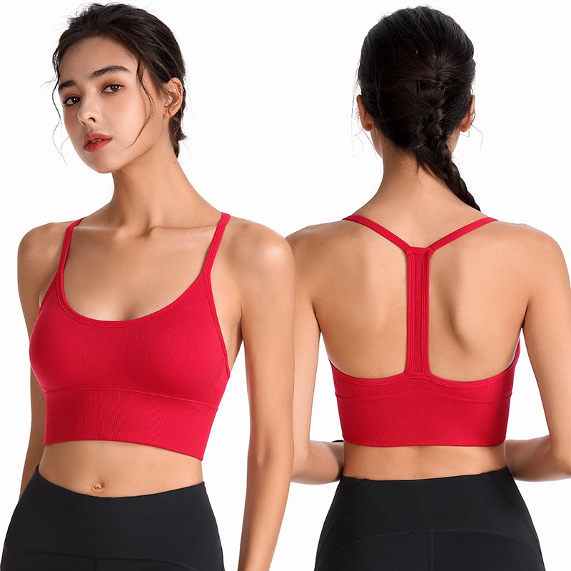 Amazon Y-Shaped Beautiful Back Bra ชุดชั้นในขนาดใหญ่กีฬา Bra ความเข้มสูงกันกระแทกวิ่งออกกําลังกายชุดชั้นในโยคะผู้หญิง