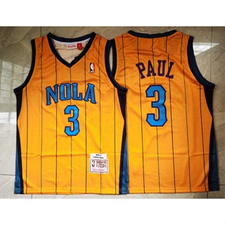 Motion nba Charlotte Hornets No. เสื้อกีฬาบาสเก็ตบอล สีเหลือง สไตล์เรโทร 3 Paul 139838