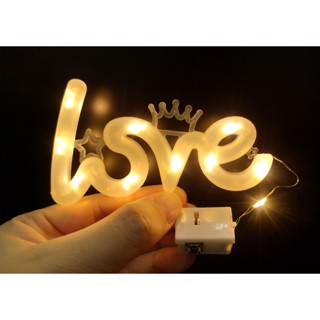 เพิ่มความสว่าง ไฟตัวอักษร LOVE​  ไฟประดับตกแต่ง​ ไฟลวด​ LED​ กระพริบ​ได้​ ​(ฟรี​‼️ถ่าน​กระดุม)​