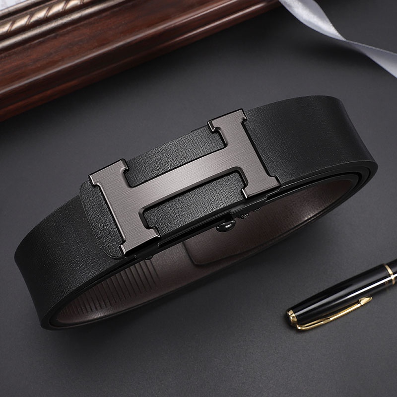 เข็มขัด แอร์เมส เข็มขัดอัตโนมัติ สีดํา สไตล์นักธุรกิจ สําหรับผู้ชาย