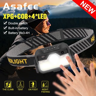 Asafee ไฟหน้า G27 XPG+COB+4 * LED 600LM 6 โหมด สวิตช์กดคู่ ปรับได้ สําหรับตั้งแคมป์ กลางแจ้ง