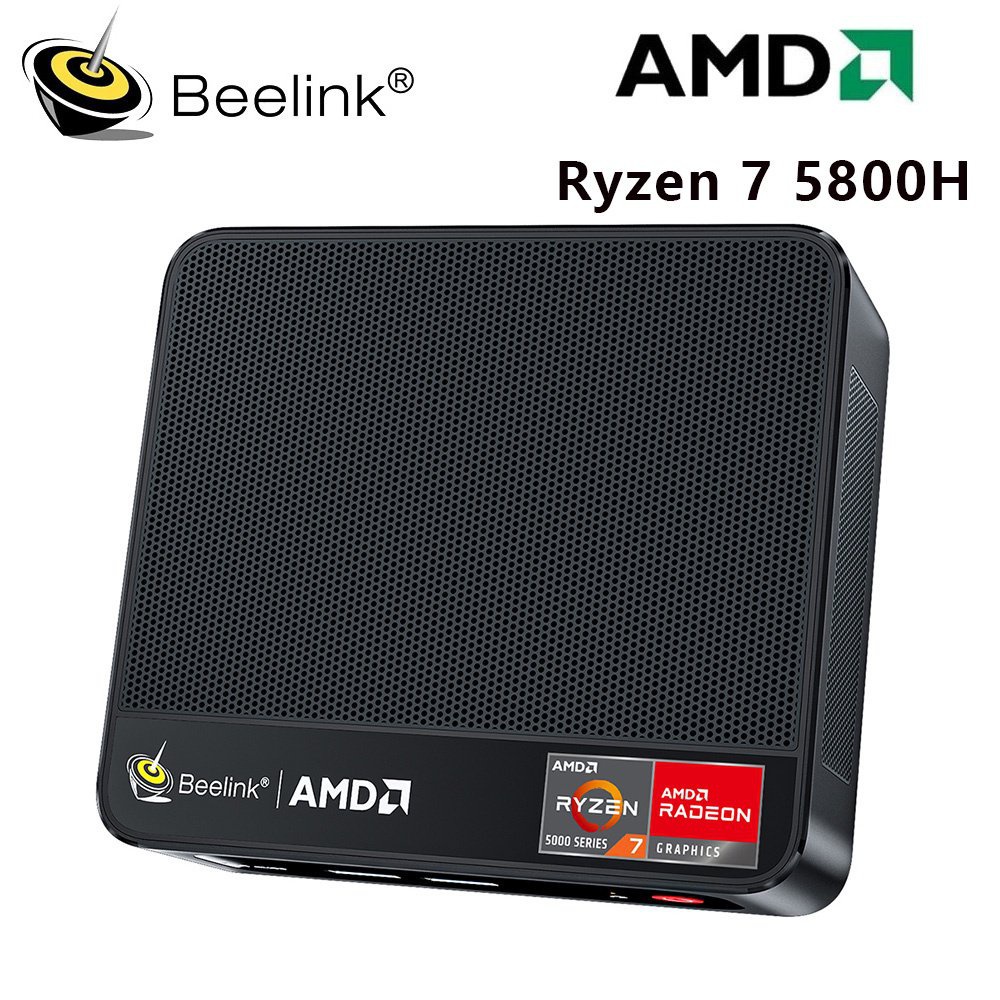 Beelink ser5 plus AMD Ryzen 7 5800H Windows 11 Mini PC DDR4 16GB/32GB 500GB SSD 6 bt หน้าจอมอนิเตอร์เล่นเกมคอมพิวเตอร์ตั้งโต๊ะ ser6 pro 7735hs 9nrx