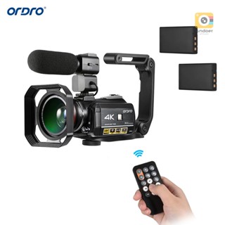 Ordro AC3 4K กล้องบันทึกวิดีโอดิจิทัล WiFi DV 30MP ซูม 30X เวอร์ชั่นกลางคืน IR หน้าจอสัมผัส IPS LCD 3.0 นิ้ว พร้อมแบตเตอรี่ 2 ชิ้น มุมกว้างพิเศษ 0.39X