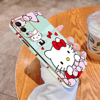 เคสโทรศัพท์มือถือ แบบนิ่ม ลายการ์ตูนคิตตี้ ขอบสี่เหลี่ยม หรูหรา สําหรับ Infinix Note 12 2023 Note 12 Vip G96 12i 2022 12 Pro 5G