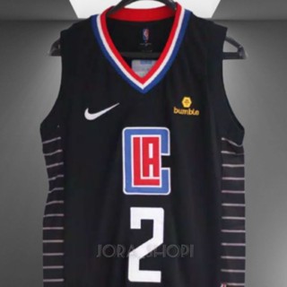 Jersey NBA LEONARD LA Grau ORI BASKETBALL PRIA WANITA ตะกร้า สไตล์คลาสสิก 487383