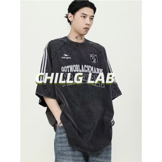 CHILLG LAB เสื้อยืดผู้ชายแขนสั้นทุกการแข่งขันมาตรฐานแฟชั่นน้ำแบรนด์คอกลมแนวโน้มทุกวันเยาวชนแฟชั่นฤดูร้อนใหม่ฮาราจูกุ