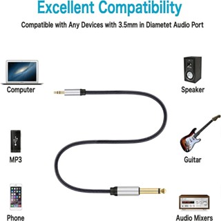 สายเชื่อมต่อแจ็ค EV 3 5 มม. TRS เป็น 6 5 มม. TS ตัวผู้ เป็นตัวผู้ AUX-Jack สําหรับเครื่องขยายเสียงโทรศัพท์