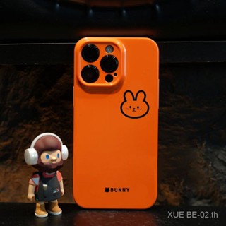 เคสโทรศัพท์มือถือแบบแข็ง กันกระแทก ลายกระต่าย BUNNY สีส้ม สําหรับ iPhone 11 12 13 14 7 8 Plus XS XR X XSMAX 11Promax 12Promax 12Promax 13Promax 13Promax 14Promax 14Promax